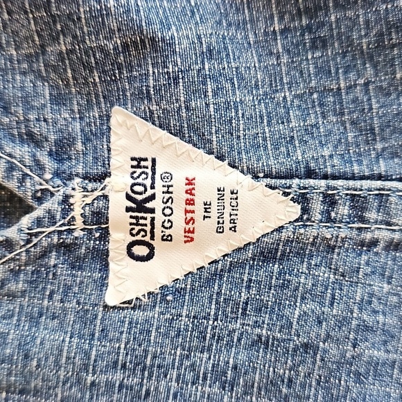 Vintage OshKosh B'gosh Blue Denim Shortalls, 24 Months - Picture 8 of 9